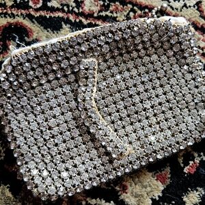 VINTAGE Midcentury Old Hollywood Marilyn Rhinestone Embellished Evening Clutch